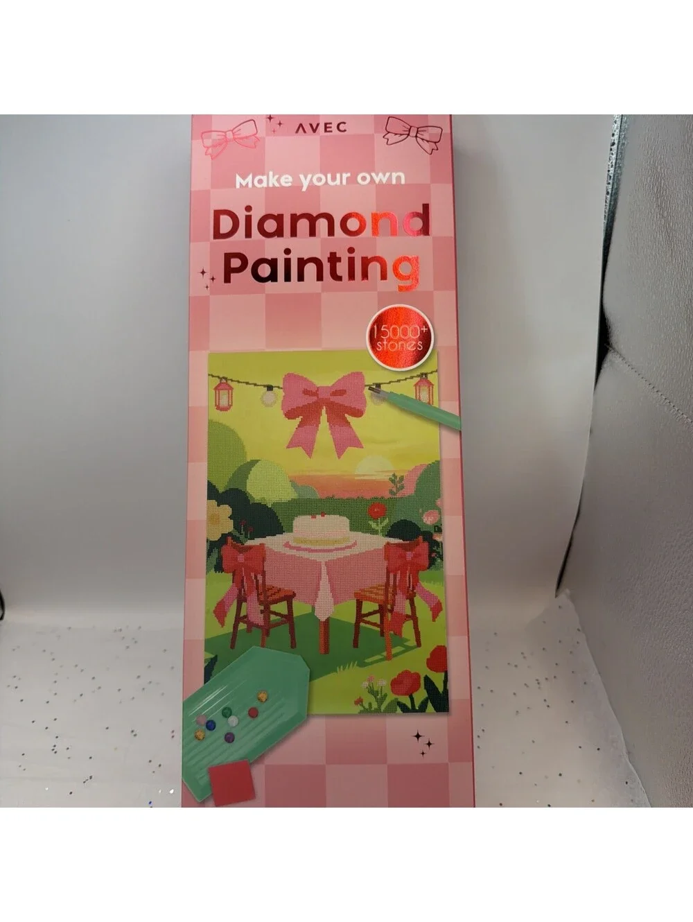 AVEC DIY Diamond Art Painting Kit Birthday Cake Design, 15.75 x 23.6 Crystal Art